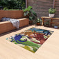 Crab Party Coastal Thene Sealife Outdoor Rug — Patio Art Mat